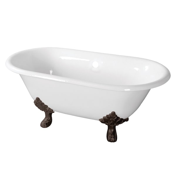Aqua Eden Clawfoot Bathtubs, 60 L, 30.31 W, White/Oil Rubbed Bronze, Cast Iron VCTND603119NC5 - main